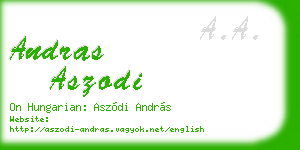 andras aszodi business card
